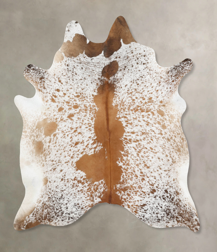 Salt and Pepper Brown X-Large Brazilian Cowhide Rug 7'9"H x 6'3"W #B13155 by Hudson Hides
