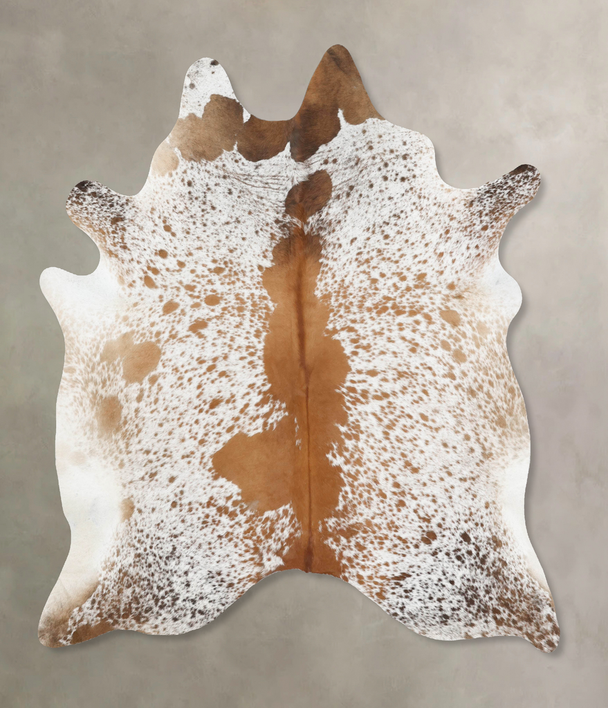 Salt and Pepper Brown X-Large Brazilian Cowhide Rug 7'9"H x 6'3"W #B13155 by Hudson Hides
