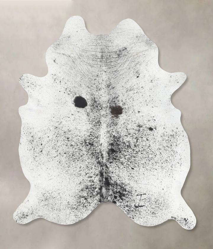 Salt and Pepper Black XX-Large Brazilian Cowhide Rug 8'3"H x 6'9"W #B13162 by Hudson Hides