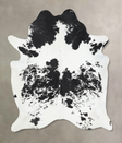Black and White XX-Large Brazilian Cowhide Rug 7'8"H x 6'7"W #B13163 by Hudson Hides