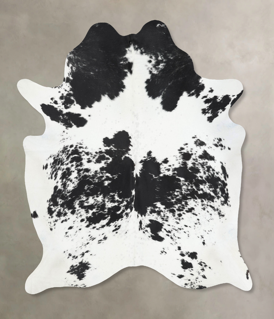 Black and White XX-Large Brazilian Cowhide Rug 7'8"H x 6'7"W #B13163 by Hudson Hides