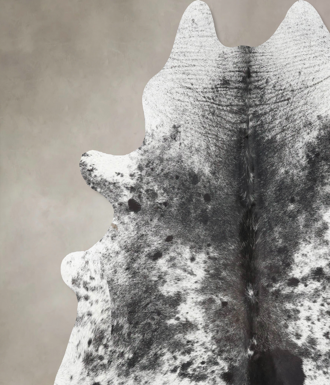 Salt and Pepper Black XX-Large Brazilian Cowhide Rug 7'8"H x 6'8"W #B1