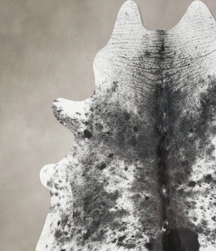 Salt and Pepper Black XX-Large Brazilian Cowhide Rug 7'8"H x 6'8"W #B13164 by Hudson Hides