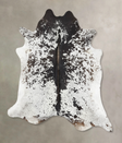 Salt and Pepper Black X-Large Brazilian Cowhide Rug 7'2"H x 6'10"W #B13165 by Hudson Hides
