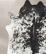 Salt and Pepper Black X-Large Brazilian Cowhide Rug 7'2"H x 6'10"W #B13165 by Hudson Hides