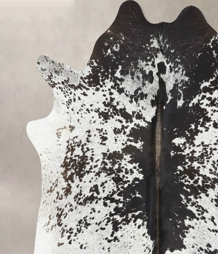 Salt and Pepper Black X-Large Brazilian Cowhide Rug 7'2"H x 6'10"W #B13165 by Hudson Hides