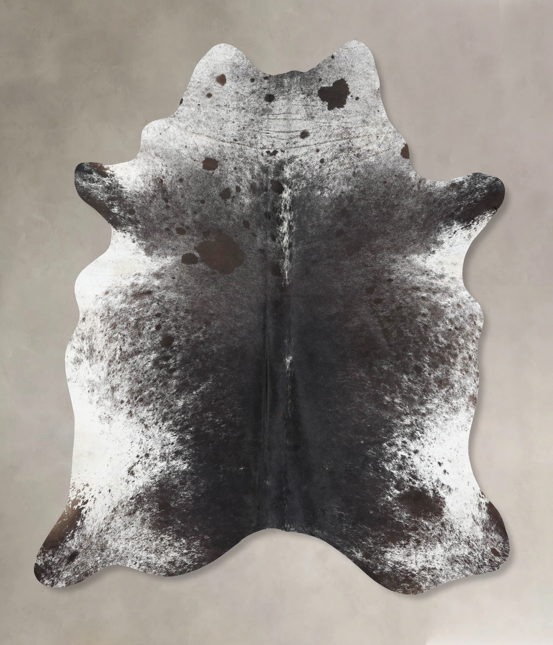 Salt and Pepper Black X-Large Brazilian Cowhide Rug 7'10"H x 6'3"W #B1