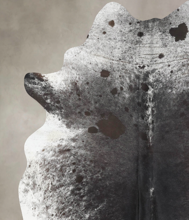 Salt and Pepper Black X-Large Brazilian Cowhide Rug 7'10"H x 6'3"W #B13166 by Hudson Hides