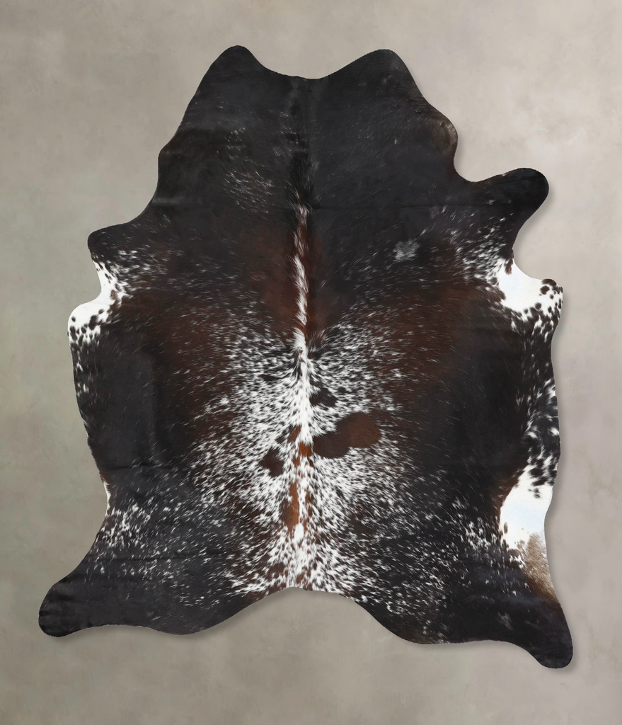 Salt and Pepper Black X-Large Brazilian Cowhide Rug 7'3"H x 5'7"W #B13167 by Hudson Hides