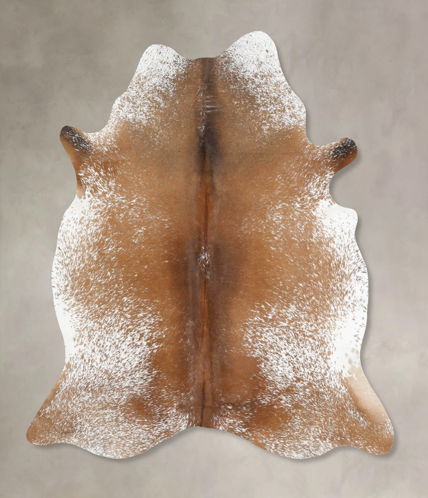 Salt and Pepper Brown X-Large Brazilian Cowhide Rug 7'0"H x 6'2"W #B13168 by Hudson Hides