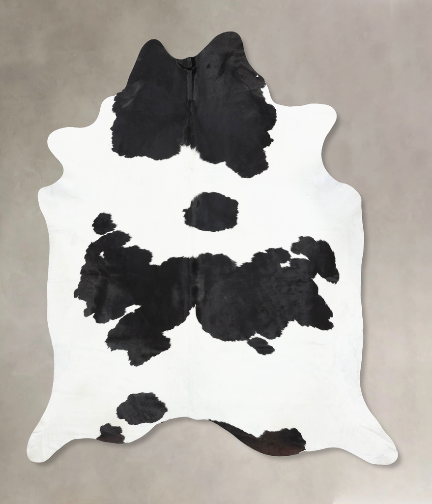 Black and White XX-Large Brazilian Cowhide Rug 8'8"H x 6'11"W #B13176 by Hudson Hides