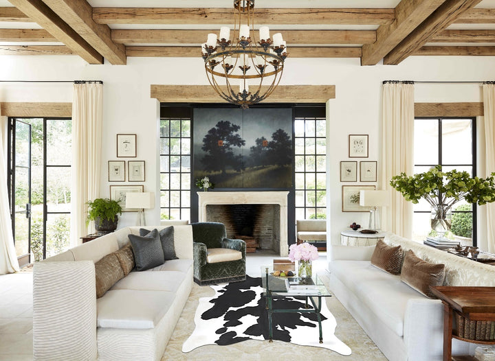 Black and White X-Large Brazilian Cowhide Rug 7'7"H x 6'4"W #B13177 by Hudson Hides