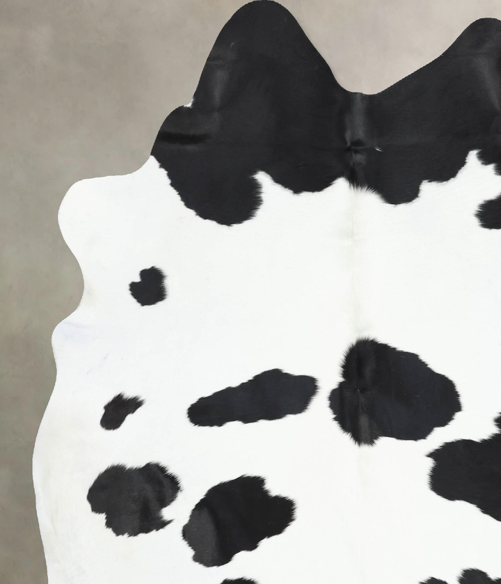 Black and White XX-Large Brazilian Cowhide Rug 7'8"H x 6'7"W #B13184 by Hudson Hides