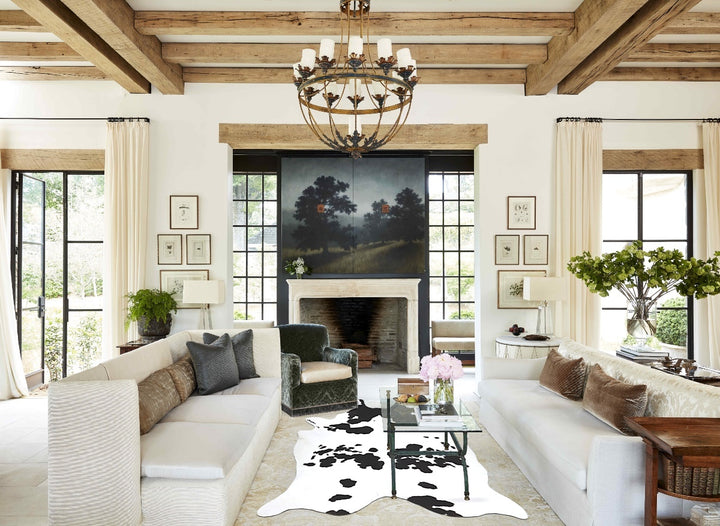 Black and White XX-Large Brazilian Cowhide Rug 8'6"H x 7'0"W #B13185 by Hudson Hides