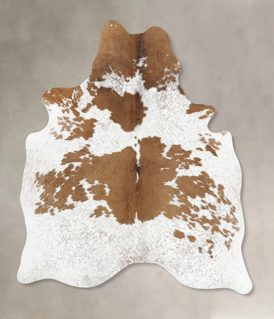 Brown and White Large Brazilian Cowhide Rug 6'10"H x 5'6"W #B13187 by Hudson Hides