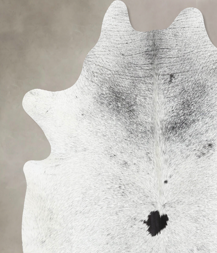 Salt and Pepper Black XX-Large Brazilian Cowhide Rug 7'10"H x 6'7"W #B13192 by Hudson Hides