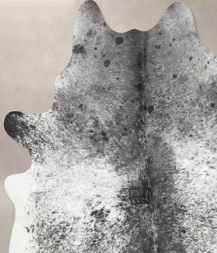 Salt and Pepper Black XX-Large Brazilian Cowhide Rug 7'9"H x 6'11"W #B13193 by Hudson Hides