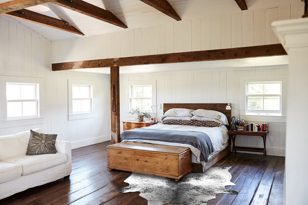 Salt and Pepper Black XX-Large Brazilian Cowhide Rug 7'9"H x 6'11"W #B