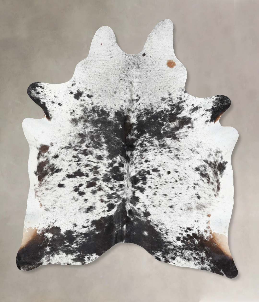 Salt and Pepper Black X-Large Brazilian Cowhide Rug 7'9"H x 6'2"W #B13