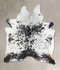 Salt and Pepper Black X-Large Brazilian Cowhide Rug 7'9