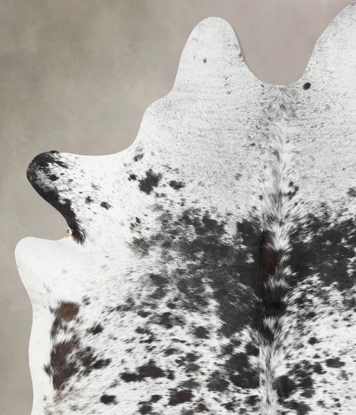 Salt and Pepper Black X-Large Brazilian Cowhide Rug 7'9"H x 6'2"W #B13195 by Hudson Hides