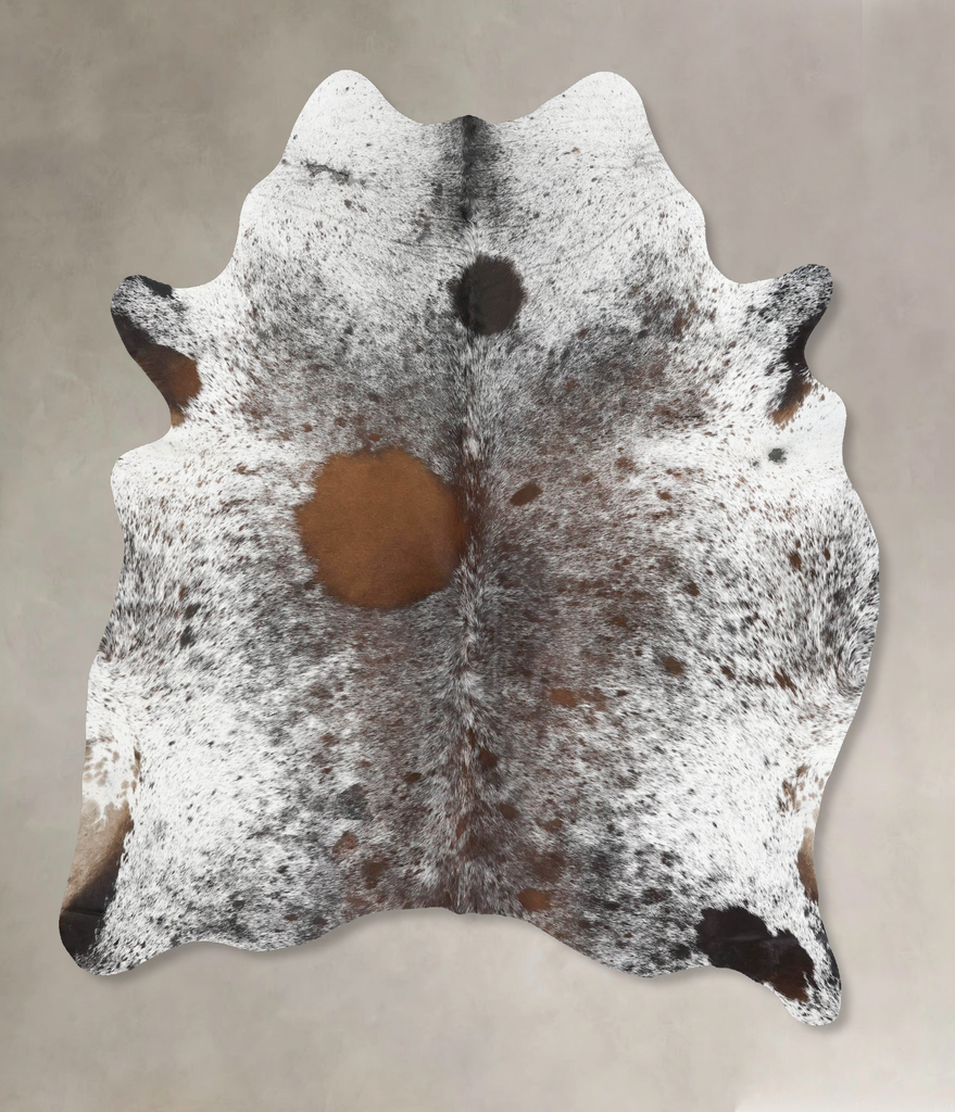 Salt and Pepper Brown X-Large Brazilian Cowhide Rug 7'3"H x 6'0"W #B13200 by Hudson Hides