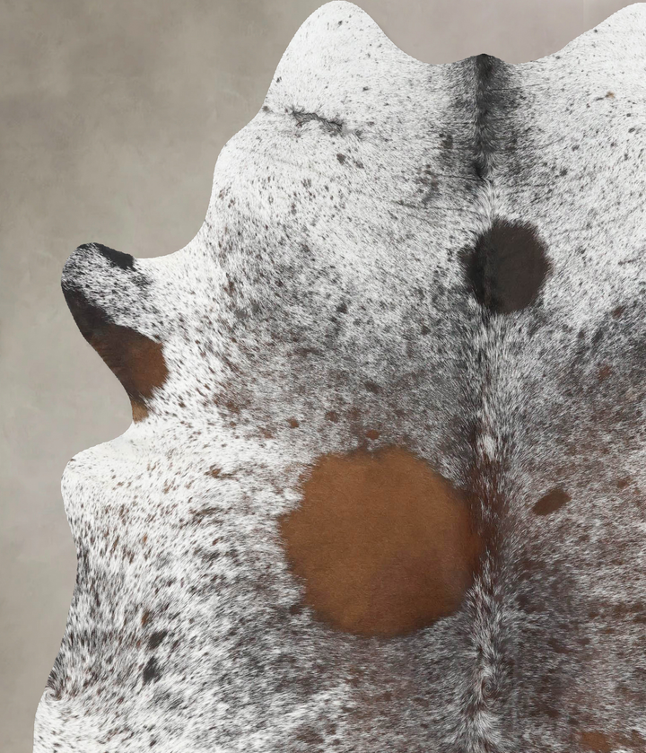 Salt and Pepper Brown X-Large Brazilian Cowhide Rug 7'3"H x 6'0"W #B13200 by Hudson Hides