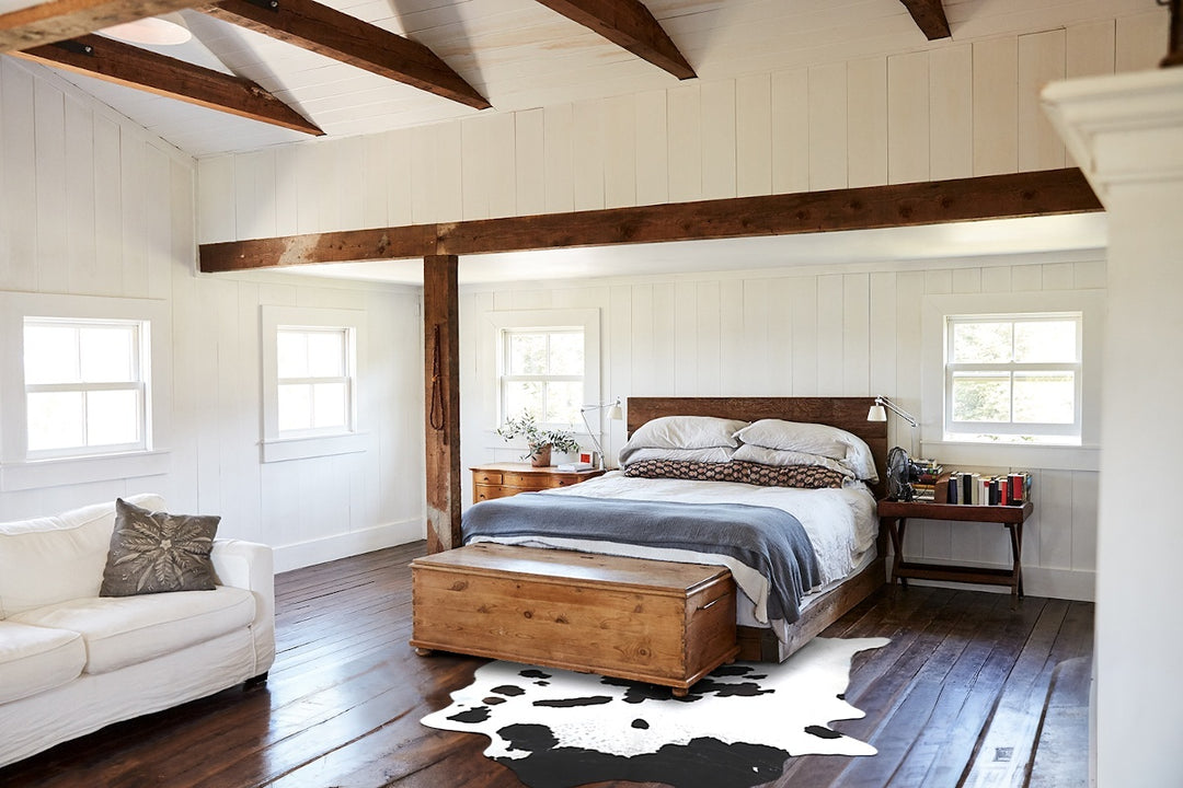 Black and White XX-Large Brazilian Cowhide Rug 8'8"H x 7'5"W #B13206 b