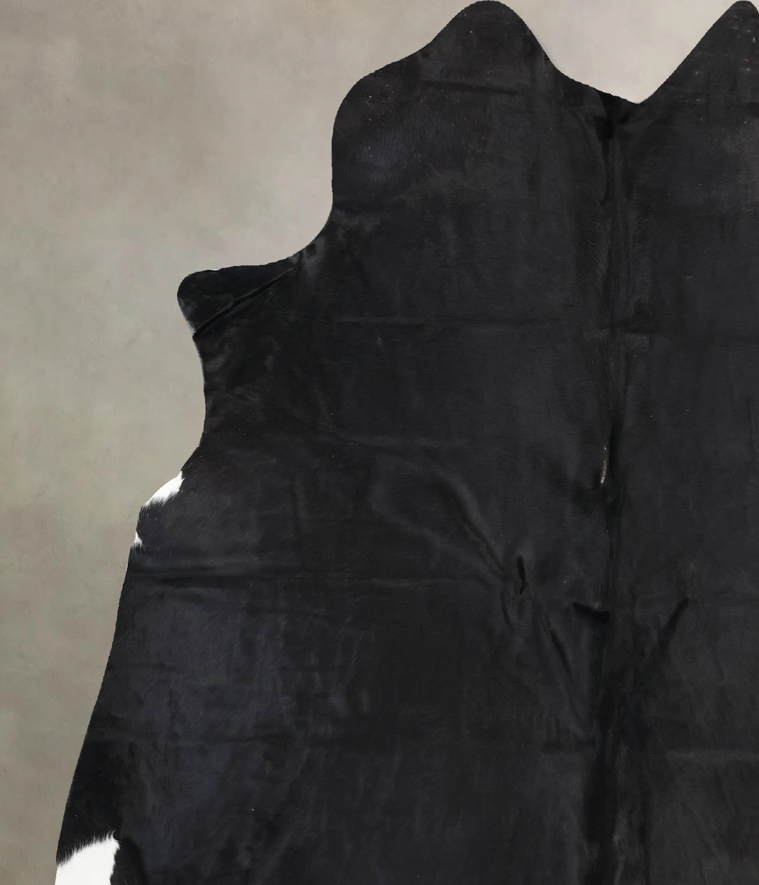 Solid Black X-Large Brazilian Cowhide Rug 7'2"H x 6'3"W #B13208 by Hud