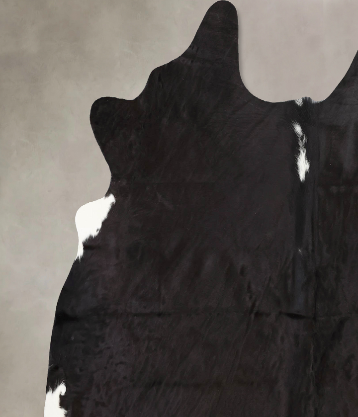 Solid Black X-Large Brazilian Cowhide Rug 7'0"H x 6'4"W #B13209 by Hudson Hides