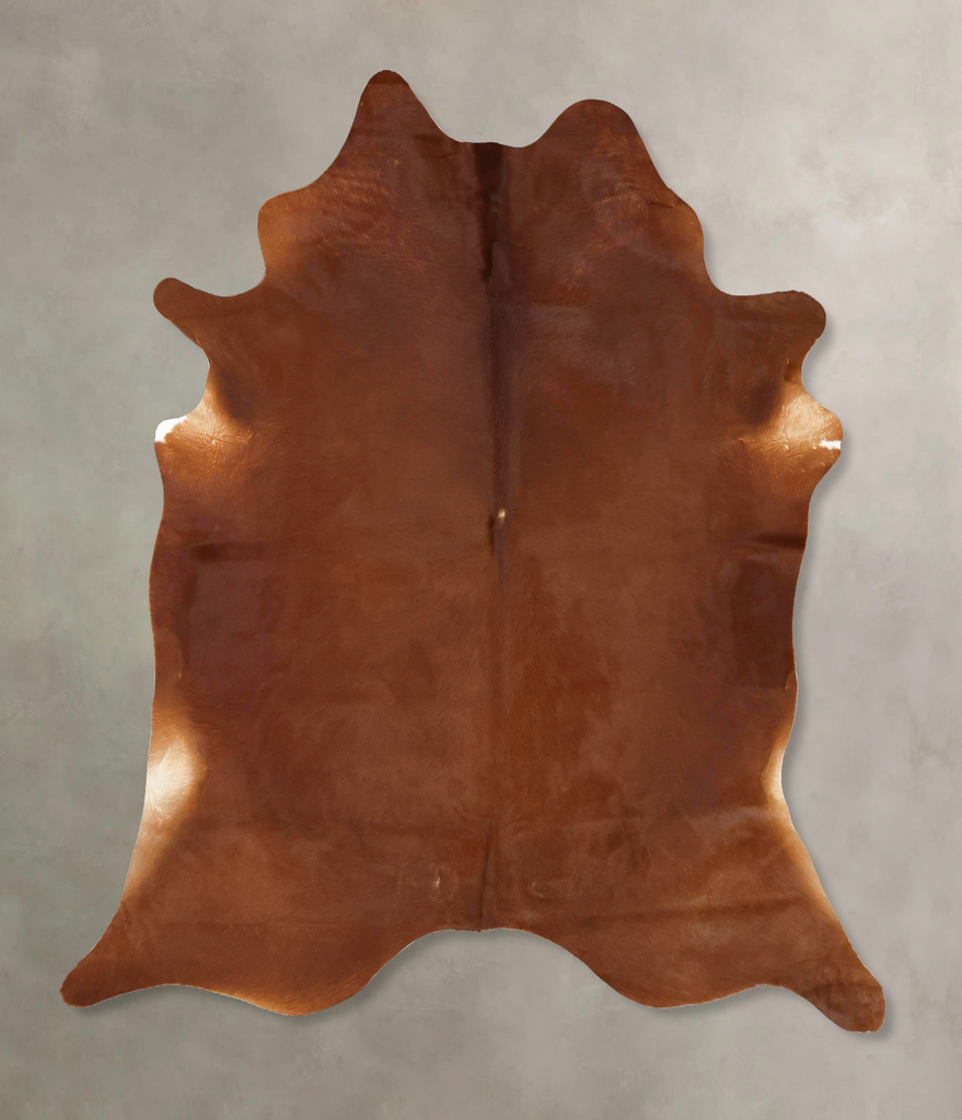 Solid Brown X-Large Brazilian Cowhide Rug 7'5"H x 6'3"W #B13211 by Hudson Hides