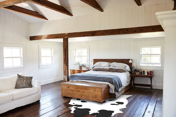 Black and White XX-Large Brazilian Cowhide Rug 8'2"H x 6'11"W #B13213 by Hudson Hides