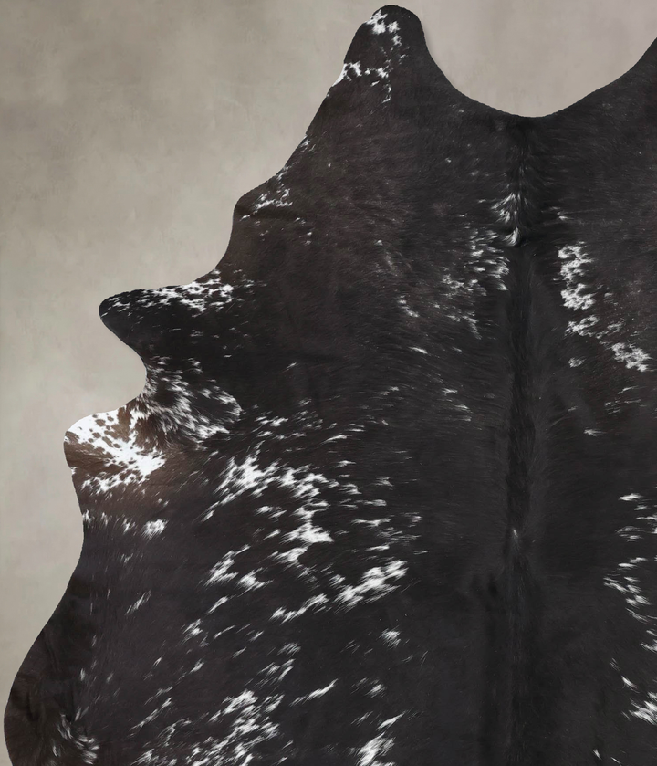 Black and White X-Large Brazilian Cowhide Rug 7'10"H x 5'10"W #B13214 by Hudson Hides