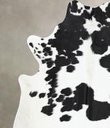 Black and White XX-Large Brazilian Cowhide Rug 7'7"H x 6'10"W #B13215 by Hudson Hides