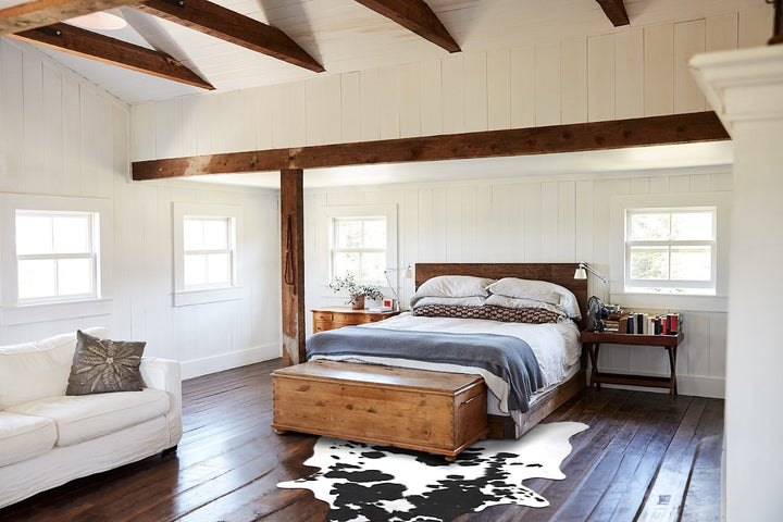 Black and White XX-Large Brazilian Cowhide Rug 7'7"H x 6'10"W #B13215 by Hudson Hides