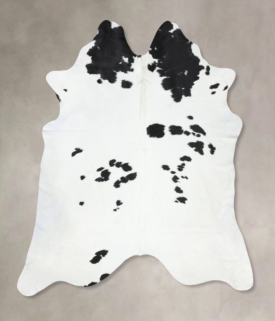 Black and White XX-Large Brazilian Cowhide Rug 7'7"H x 7'1"W #B13216 by Hudson Hides