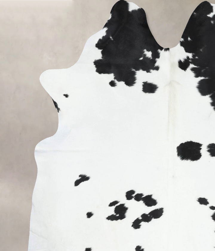 Black and White XX-Large Brazilian Cowhide Rug 7'7"H x 7'1"W #B13216 by Hudson Hides