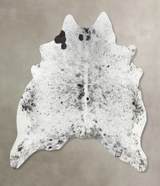 Salt and Pepper Black X-Large Brazilian Cowhide Rug 7'2"H x 6'6"W #B13227 by Hudson Hides