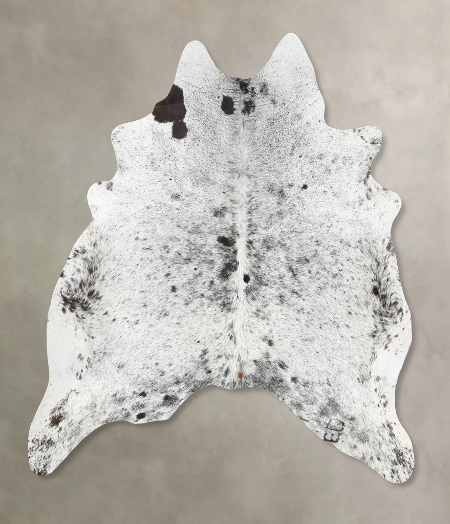 Salt and Pepper Black X-Large Brazilian Cowhide Rug 7'2"H x 6'6"W #B13227 by Hudson Hides