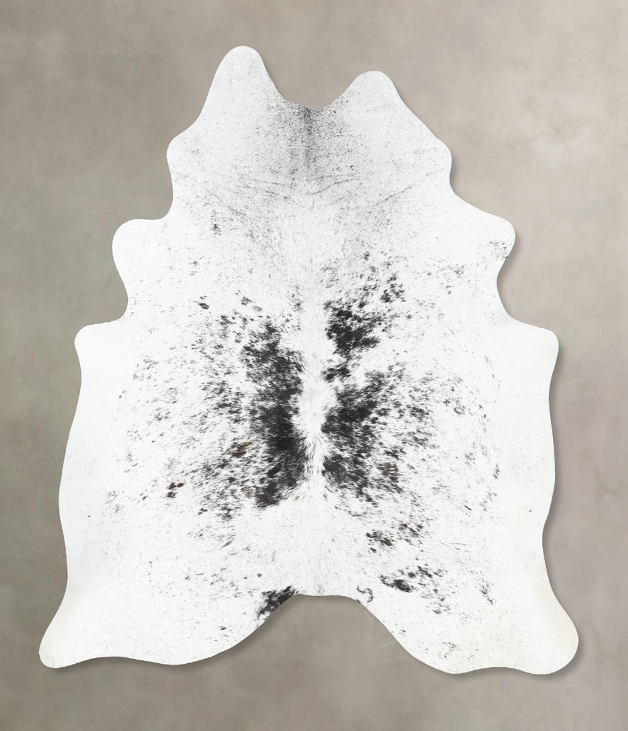 Salt and Pepper Black X-Large Brazilian Cowhide Rug 6'11"H x 5'11"W #B13229 by Hudson Hides