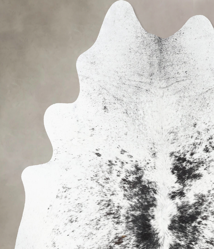 Salt and Pepper Black X-Large Brazilian Cowhide Rug 6'11"H x 5'11"W #B13229 by Hudson Hides