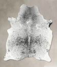 Salt and Pepper Black X-Large Brazilian Cowhide Rug 7'1"H x 5'9"W #B13231 by Hudson Hides