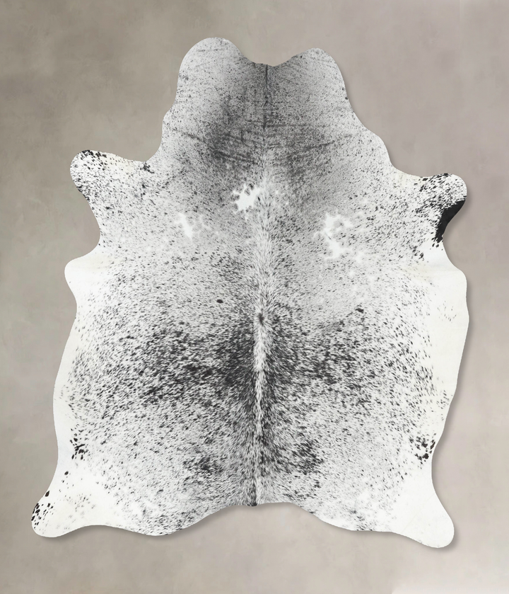 Salt and Pepper Black X-Large Brazilian Cowhide Rug 7'1"H x 5'9"W #B13231 by Hudson Hides