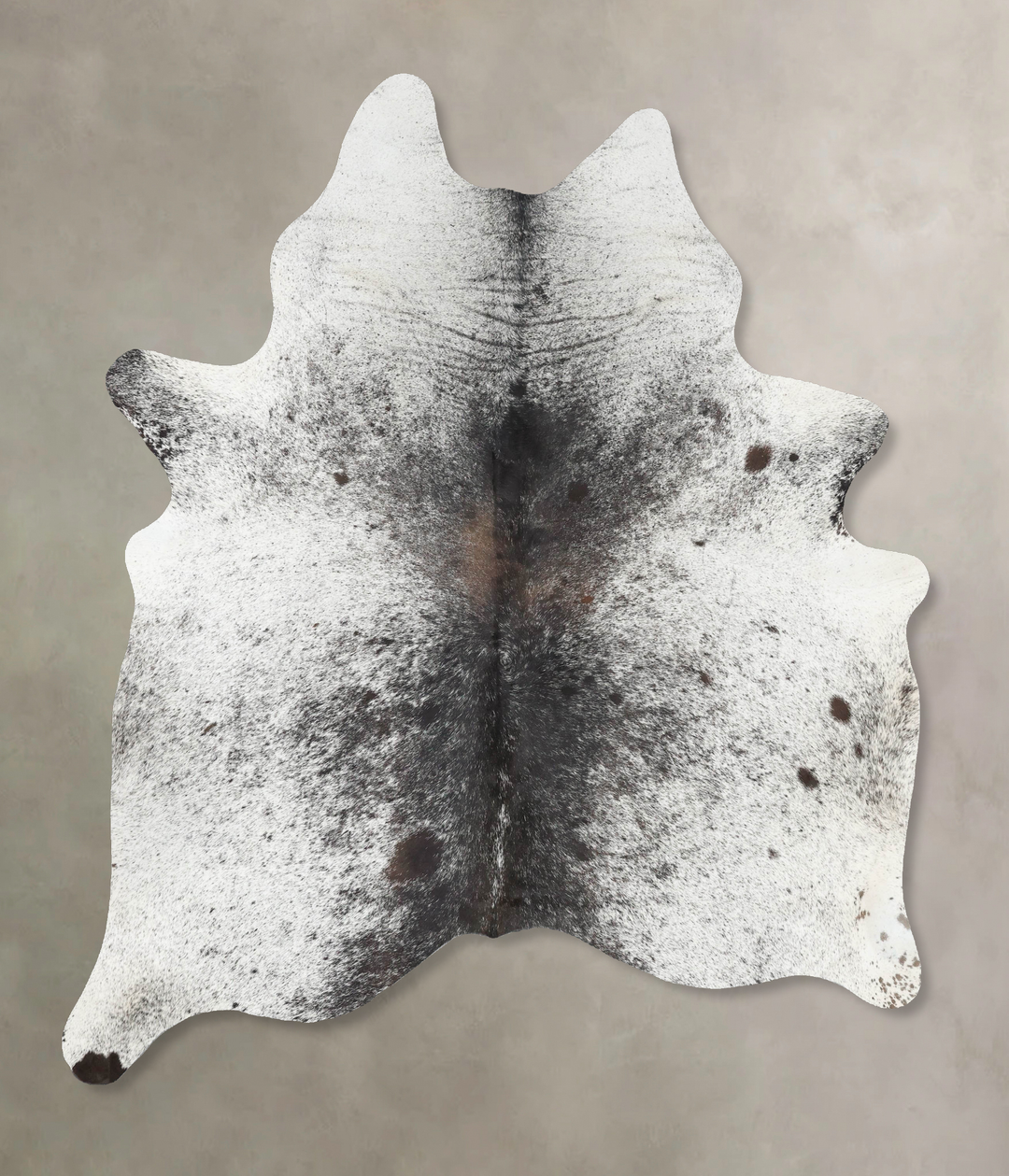 Salt and Pepper Black X-Large Brazilian Cowhide Rug 7'7"H x 5'10"W #B1