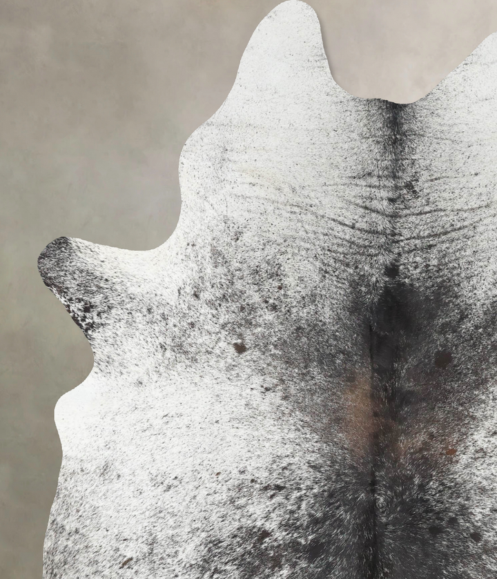 Salt and Pepper Black X-Large Brazilian Cowhide Rug 7'7"H x 5'10"W #B13233 by Hudson Hides