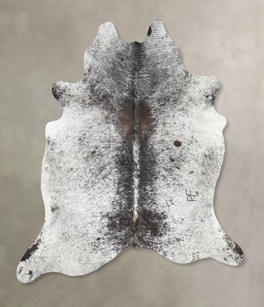 Salt and Pepper Black X-Large Brazilian Cowhide Rug 7'3"H x 6'6"W #B13235 by Hudson Hides