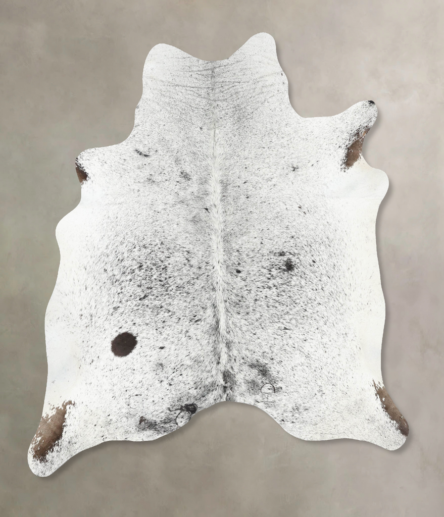 Salt and Pepper Black X-Large Brazilian Cowhide Rug 6'10"H x 6'0"W #B13236 by Hudson Hides