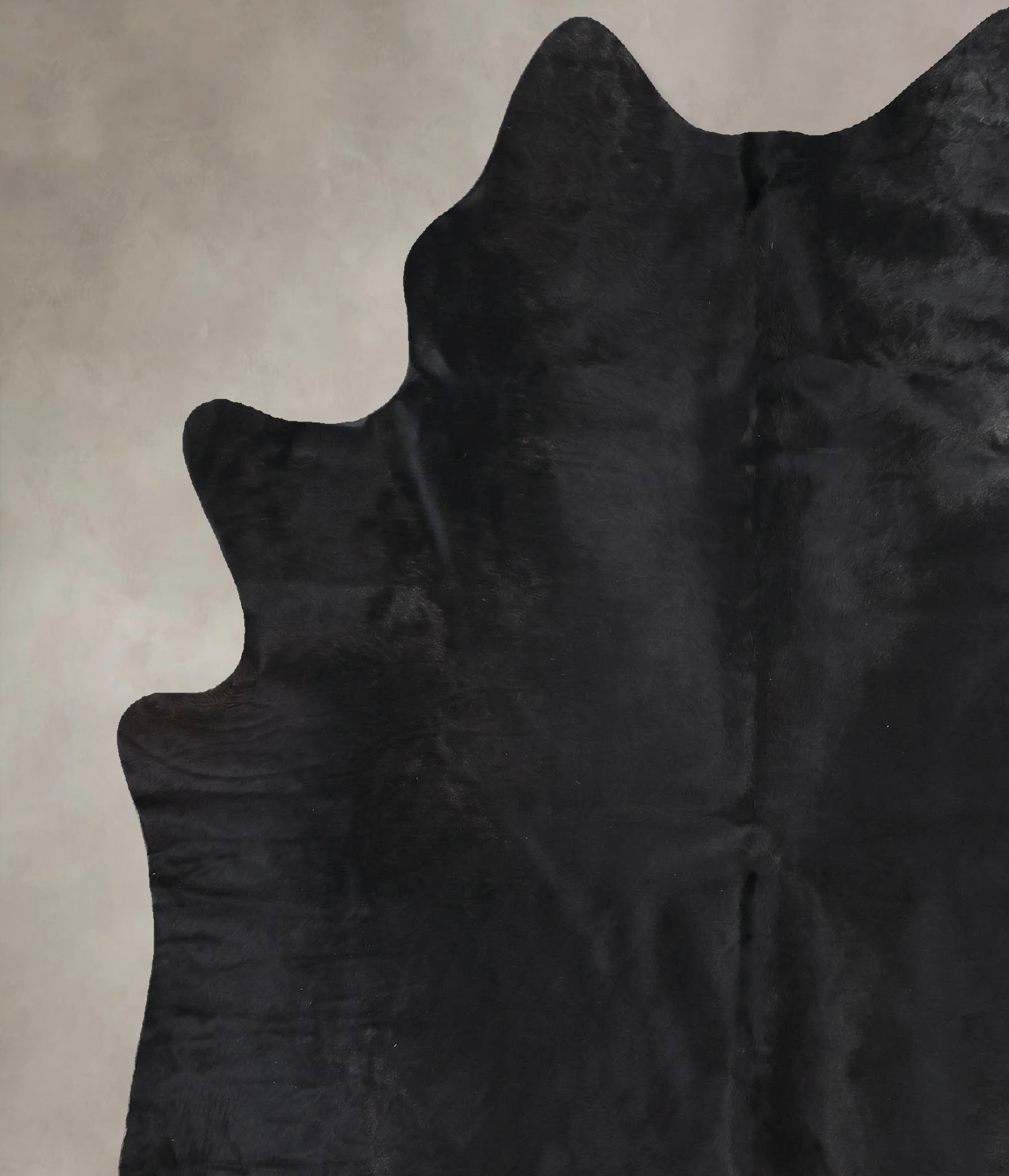 Solid Black Cowhide Rug #B13244