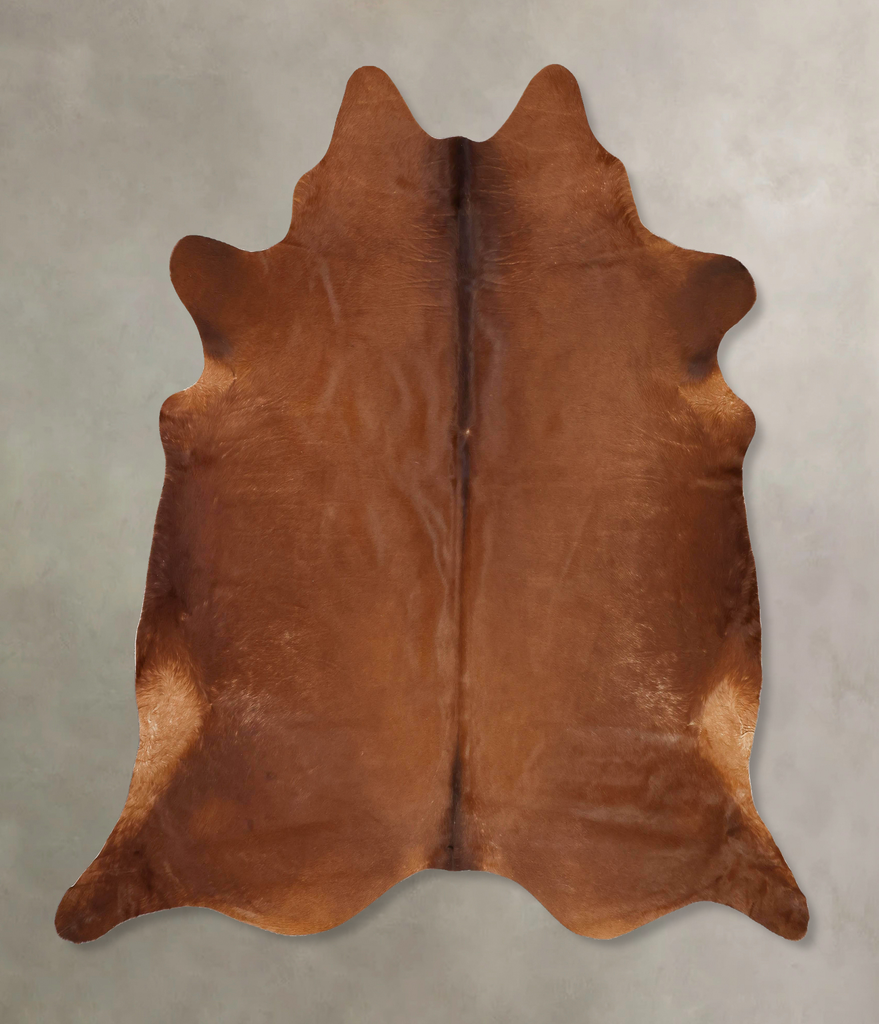 Solid Brown XX-Large Brazilian Cowhide Rug 7'10"H x 7'7"W #B13253 by Hudson Hides