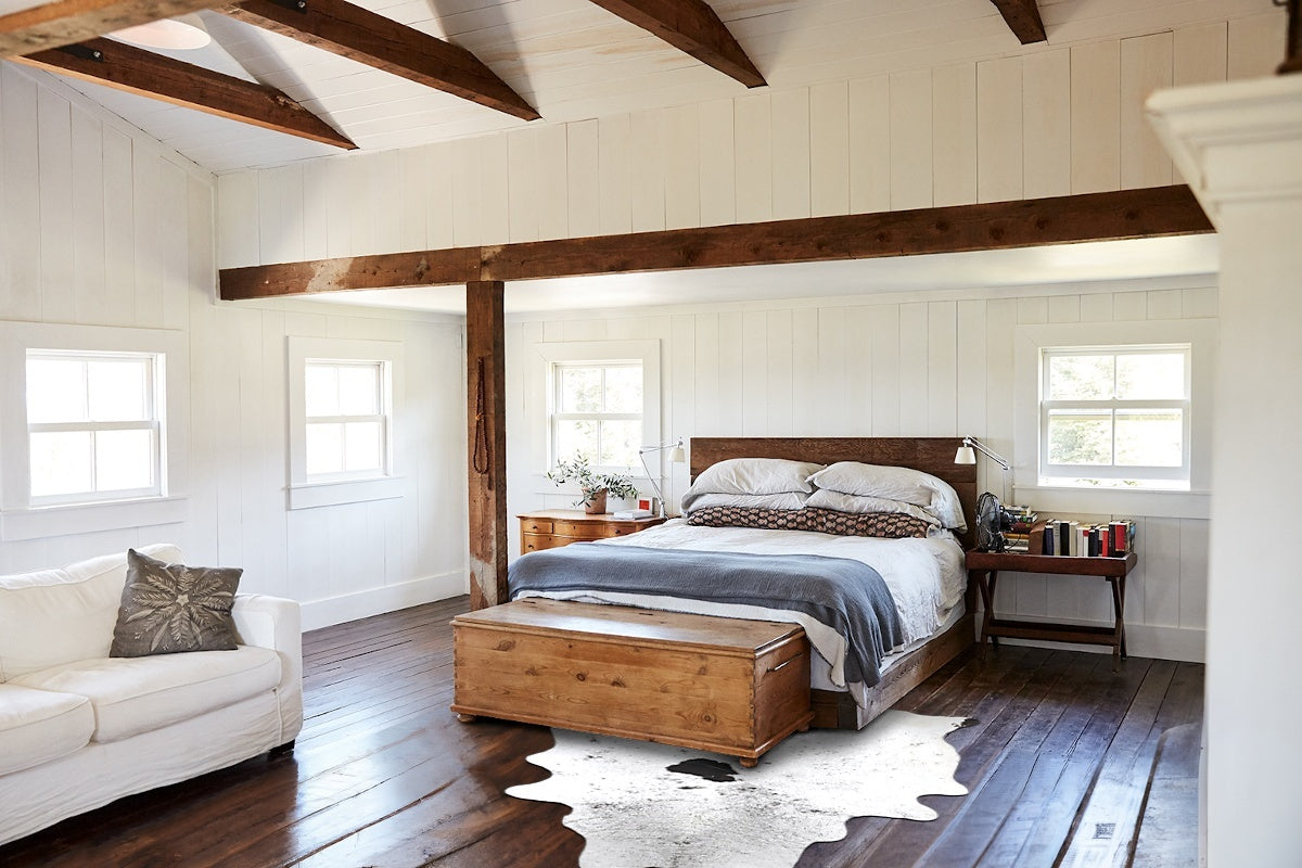 Salt and Pepper Black Cowhide Rug #B13265
